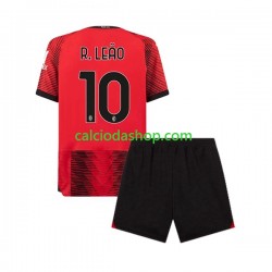 Maglia AC Milan Rafael Leao 10 Gara Home Completo Bambino 2-13 Anni 2023-2024 MC