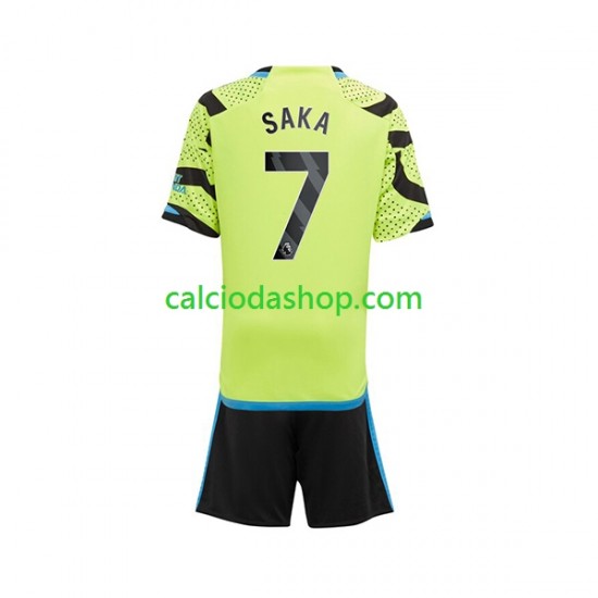 Maglia Arsenal Saka 7 Gara Away Completo Bambino 2-13 Anni 2023-2024 MC