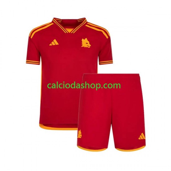 Maglia AS Roma Gara Home Completo Bambino 2-13 Anni 2023-2024 MC