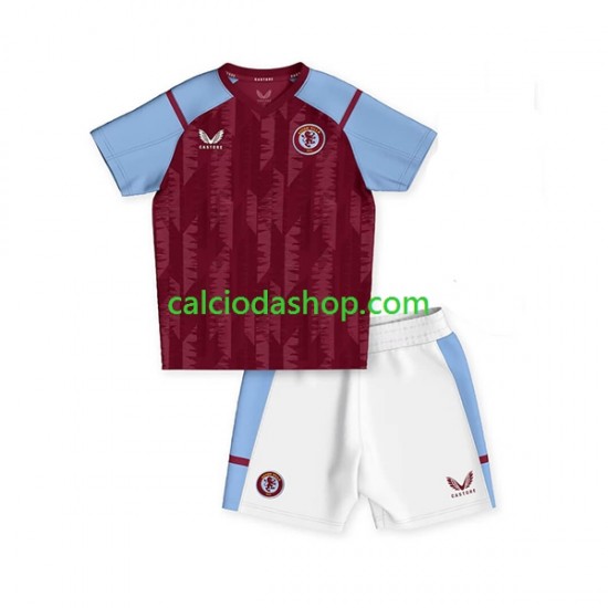 Maglia Aston Villa Gara Home Completo Bambino 2-13 Anni 2023-2024 MC