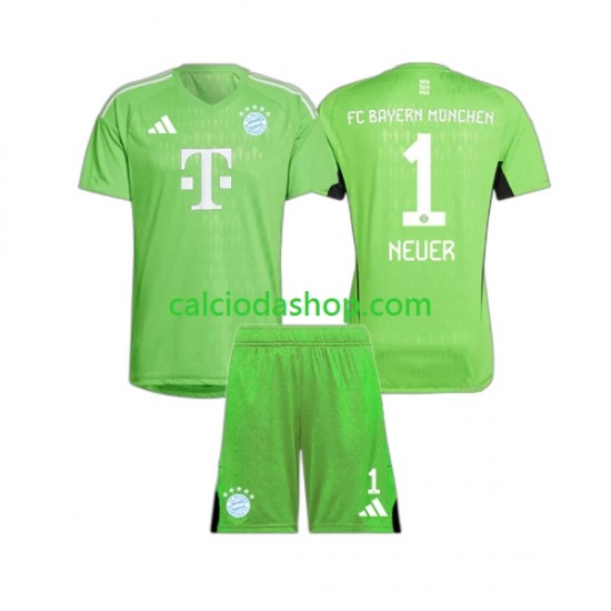 Maglia Portiere FC Bayern München Manuel Neuer 1 Gara Away Completo Bambino 2-13 Anni 2023-2024 MC