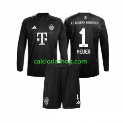 Maglia Portiere FC Bayern München Manuel Neuer 1 Gara Home Completo Bambino 2-13 Anni 2023-2024 ML