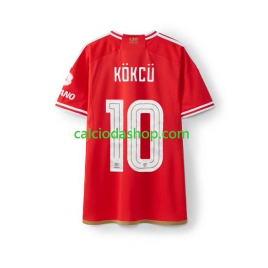 Maglia Benfica Orkun Kokcu 10 Gara Home Uomo 2023-2024 MC