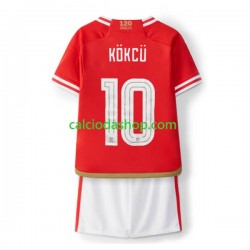 Maglia Benfica Orkun Kokcu 10 Gara Home Completo Bambino 2-13 Anni 2023-2024 MC