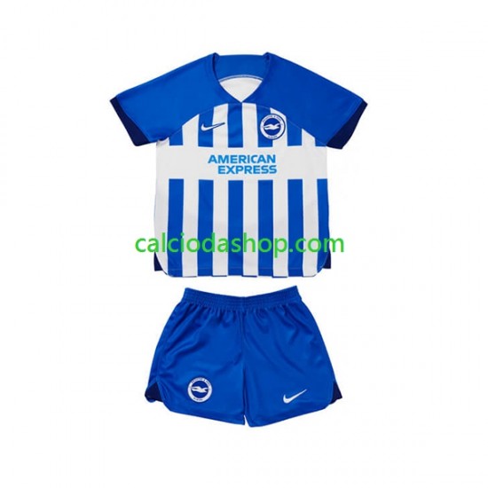 Maglia Brighton Hove Albion Gara Home Completo Bambino 2-13 Anni 2023-2024 MC