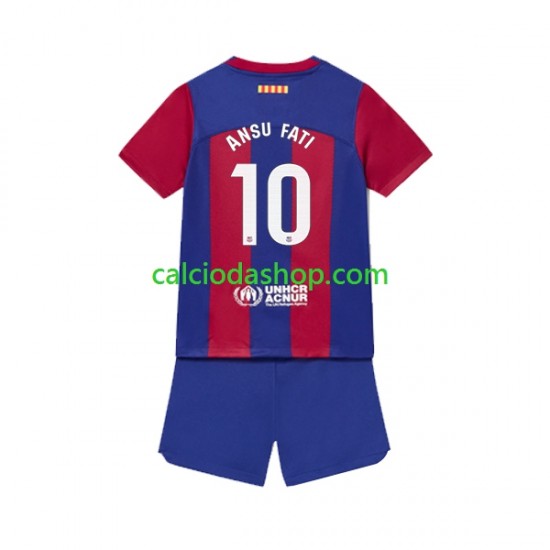 Maglia FC Barcelona Ansu Fati 10 Gara Home Completo Bambino 2-13 Anni 2023-2024 MC