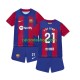 Maglia FC Barcelona Frenkie de Jong 21 Gara Home Completo Bambino 2-13 Anni 2023-2024 MC