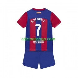 Maglia FC Barcelona Ousmane Dembele 7 Gara Home Completo Bambino 2-13 Anni 2023-2024 MC