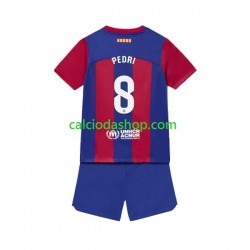 Maglia FC Barcelona Pedri 8 Gara Home Completo Bambino 2-13 Anni 2023-2024 MC