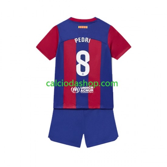 Maglia FC Barcelona Pedri 8 Gara Home Completo Bambino 2-13 Anni 2023-2024 MC