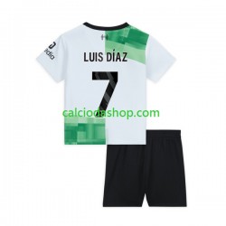 Maglia Liverpool Luis Diaz 7 Gara Away Completo Bambino 2-13 Anni 2023-2024 MC