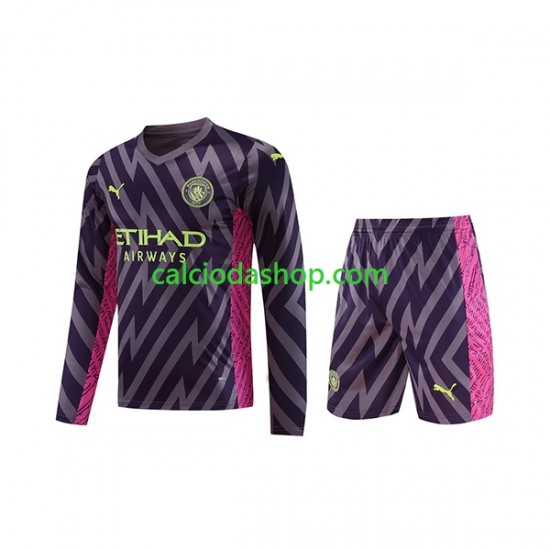 Maglia Portiere Manchester City Gara Away Completo Bambino 2-13 Anni 2023-2024 ML