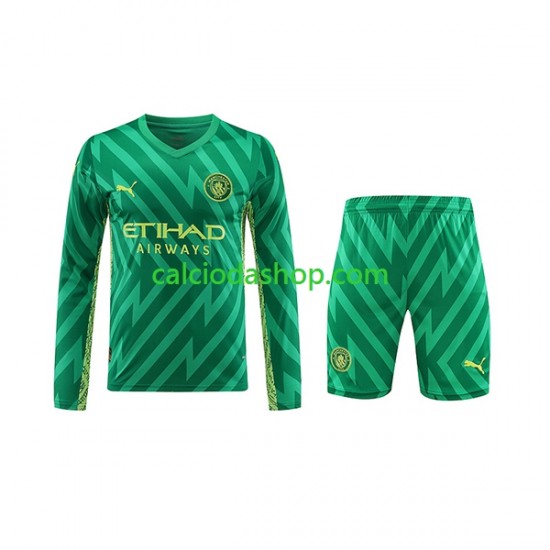 Maglia Portiere Manchester City Gara Home Completo Bambino 2-13 Anni 2023-2024 ML