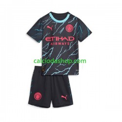 Maglia Manchester City Gara Terza Completo Bambino 2-13 Anni 2023-2024 MC