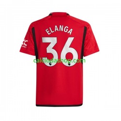 Maglia Manchester United Anthony Elanga 36 Gara Home Uomo 2023-2024 MC