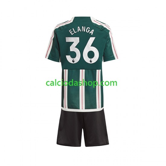 Maglia Manchester United Anthony Elanga 36 Gara Away Completo Bambino 2-13 Anni 2023-2024 MC