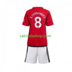 Maglia Manchester United B.Fernandes 8 Gara Home Completo Bambino 2-13 Anni 2023-2024 MC