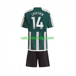 Maglia Manchester United Eriksen 14 Gara Away Completo Bambino 2-13 Anni 2023-2024 MC