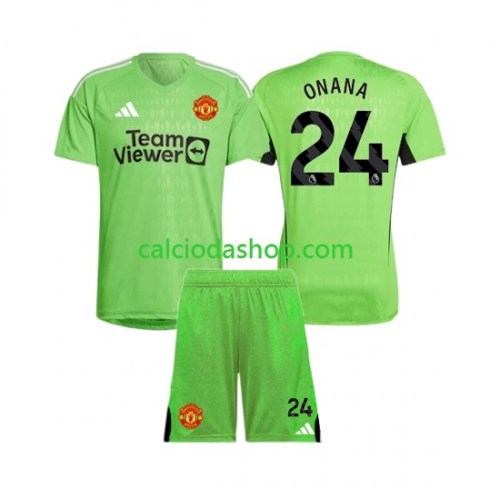 Maglia Portiere Manchester United Andre Onana 24 Gara Home Completo Bambino 2-13 Anni 2023-2024 MC