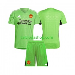 Maglia Portiere Manchester United Gara Home Completo Bambino 2-13 Anni 2023-2024 MC