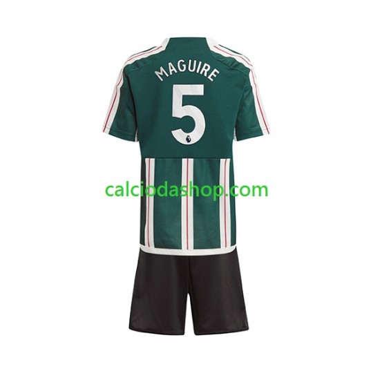 Maglia Manchester United Harry Maguire 5 Gara Away Completo Bambino 2-13 Anni 2023-2024 MC