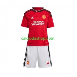 Maglia Manchester United Gara Home Completo Bambino 2-13 Anni 2023-2024 MC