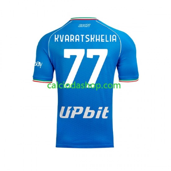 Maglia Napoli Khvicha Kvaratskhelia 77 Gara Home Uomo 2023-2024 MC