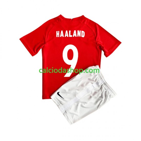 Maglia Norvegia HAALAND 9 Gara Home Completo Bambino 2-13 Anni 2022 MC