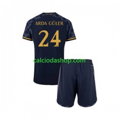 Maglia Real Madrid Arda Guler 24 Gara Away Completo Bambino 2-13 Anni 2023-2024 MC