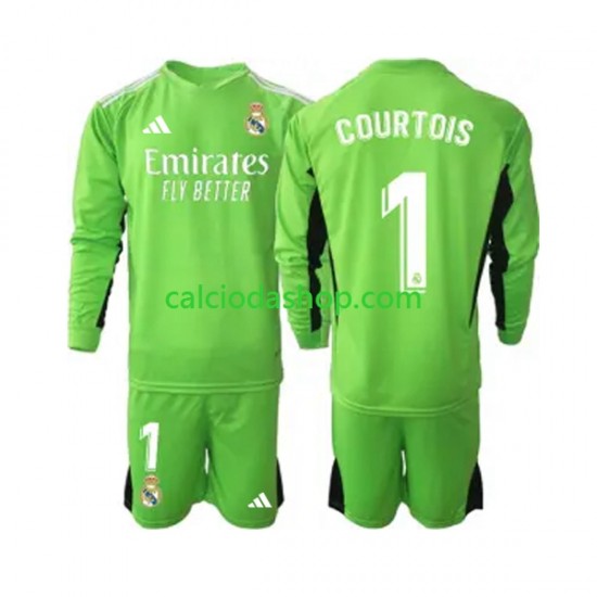 Maglia Portiere Real Madrid Thibaut Courtois 1 Gara Home Completo Bambino 2-13 Anni 2023-2024 ML