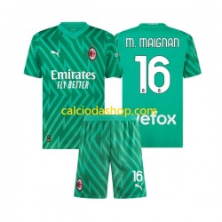 Maglia Portiere AC Milan Mike Maignan 16 Gara Home Completo Bambino 2-13 Anni 2023-2024 MC