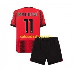 Maglia AC Milan Ibrahimovic 11 Gara Home Completo Bambino 2-13 Anni 2023-2024 MC