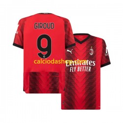 Maglia AC Milan Olivier Giroud 9 Gara Home Uomo 2023-2024 MC