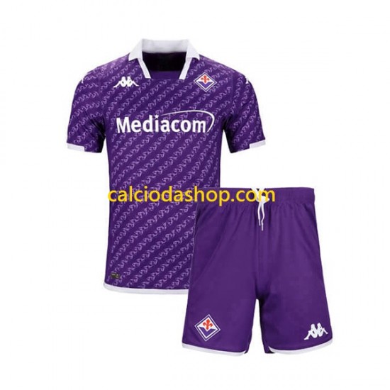 Maglia ACF Fiorentina Gara Home Completo Bambino 2-13 Anni 2023-2024 MC