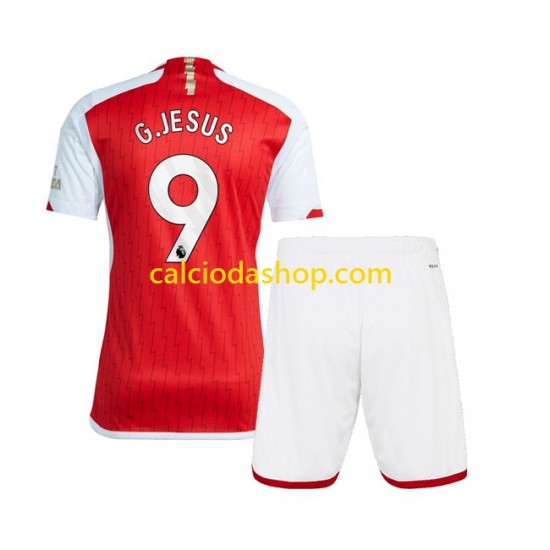 Maglia Arsenal Gabriel Jesus 9 Gara Home Completo Bambino 2-13 Anni 2023-2024 MC