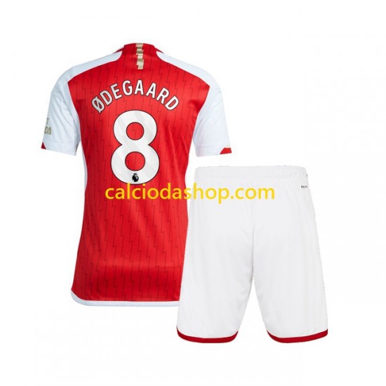 Maglia Arsenal Martin Odegaard 8 Gara Home Completo Bambino 2-13 Anni 2023-2024 MC