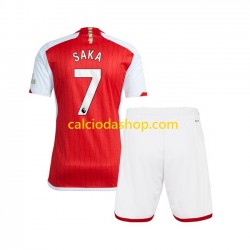 Maglia Arsenal Saka 7 Gara Home Completo Bambino 2-13 Anni 2023-2024 MC