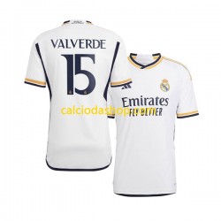 Maglia Real Madrid Federico Valverde 15 Gara Home Uomo 2023-2024 MC