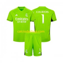 Maglia Portiere Real Madrid Thibaut Courtois 1 Gara Home Completo Bambino 2-13 Anni 2023-2024 MC