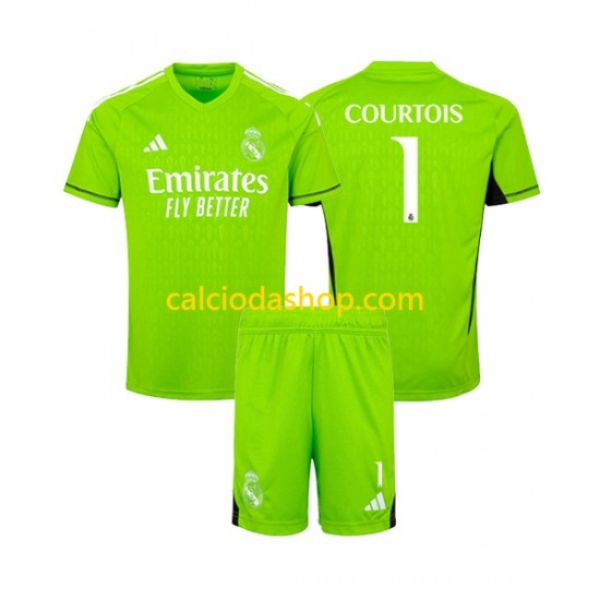 Maglia Portiere Real Madrid Thibaut Courtois 1 Gara Home Completo Bambino 2-13 Anni 2023-2024 MC