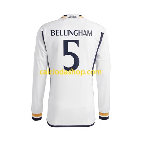 Maglia Real Madrid Jude Bellingham 5 Gara Home Uomo 2023-2024 ML