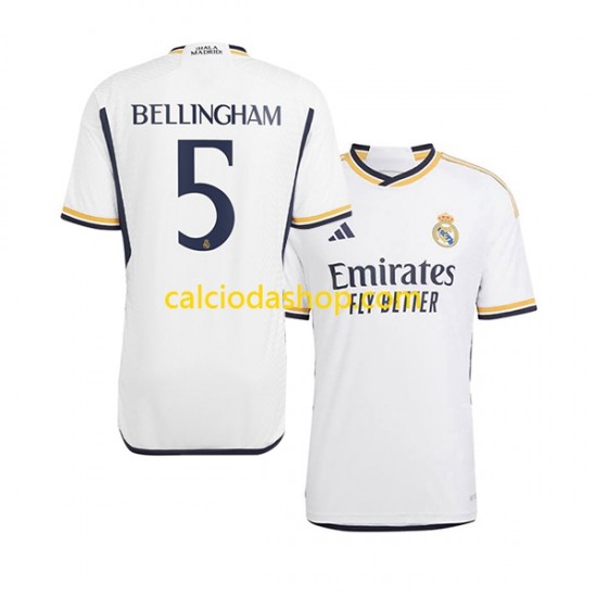 Maglia Real Madrid Jude Bellingham 5 Gara Home Uomo 2023-2024 MC