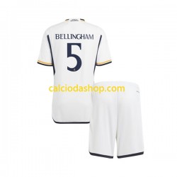 Maglia Real Madrid Jude Bellingham 5 Gara Home Completo Bambino 2-13 Anni 2023-2024 MC