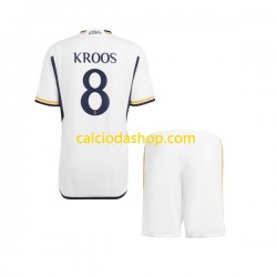 Maglia Real Madrid Kroos 8 Gara Home Completo Bambino 2-13 Anni 2023-2024 MC