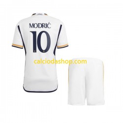 Maglia Real Madrid Modri膰 10 Gara Home Completo Bambino 2-13 Anni 2023-2024 MC