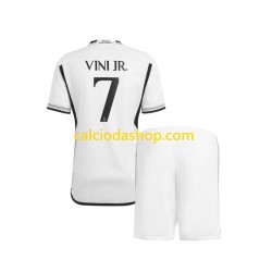 Maglia Real Madrid Vinicius Junior 7 Gara Home Completo Bambino 2-13 Anni 2023-2024 MC