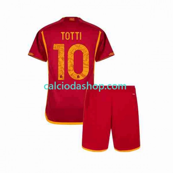 Maglia AS Roma Totti 10 Gara Home Completo Bambino 2-13 Anni 2023-2024 MC