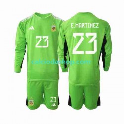 Maglia Portiere Argentina Emiliano Martinez 23 Gara Home Completo Bambino 2-13 Anni Mondiali 2022 ML