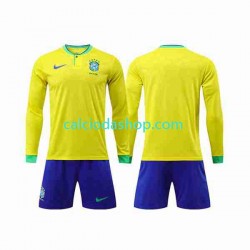 Maglia Brasile Gara Home Completo Bambino 2-13 Anni Mondiali 2022 ML