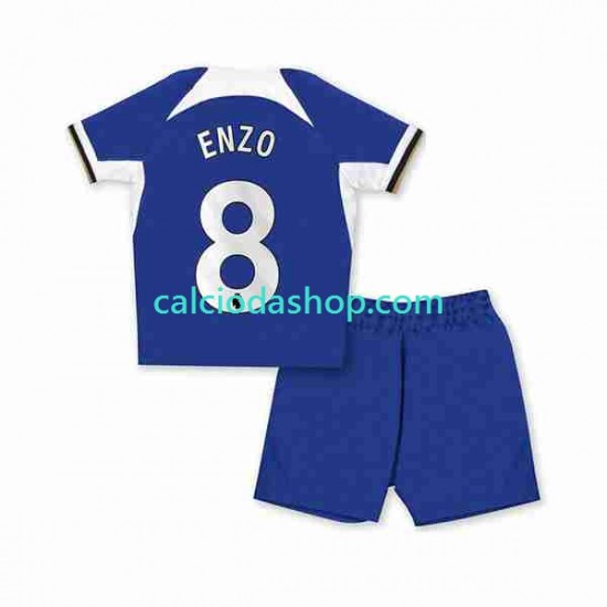 Maglia Chelsea Enzo Fernandez 8 Gara Home Completo Bambino 2-13 Anni 2023-2024 MC